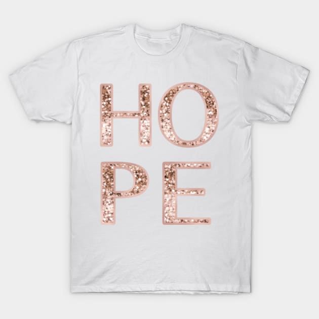 Sparkling rose gold glitter HOPE